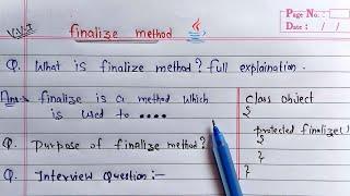 finalize method in java | Learn Coding