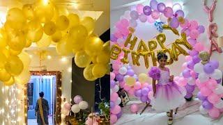 Easy birthday party decoration || DIY tutorial || Round arch Balloons decoration