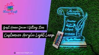 Best Gifting Items | Acrylic Light Lamp | Love Craft Gifts