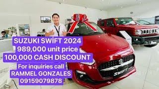 SUZUKI SWIFT 2024 RED COLOR WITH 100,000 CASH DISCOUNT FOR THE MONTHEND OF NOVEMBER 2024.