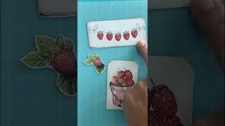 Easily add shiny dimension to paper crafts #papercrafts #strawberries #junkjournals #diycards