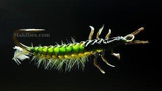 Fly Tying a Rhyacophila Caddis Larva by Mak