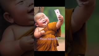 Little monk so cute #viral #fannyvideo #cricket #monk #littlemonk #shorts #badal barsa