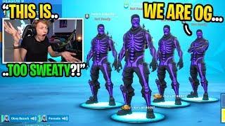 We accidentally joined a SCRIM game with only PURPLE SKULL TROOPERS... (super sweaty)