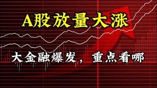 A股放量大涨，大金融爆发，重点看哪？