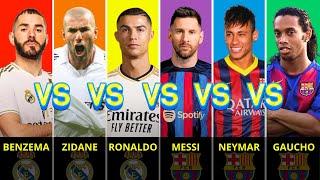 Comparison: Cristiano Ronaldo vs Lionel Messi vs Neymar Jr vs Karim Benzema vs Zidane vs Ronaldinho