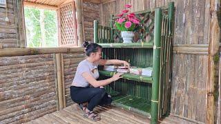 Working every day: How to make a bamboo bookcase at home-Homemade things|Trieu Thi Hoa Ep.102