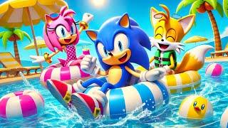 Brewing Cute Baby SONIC & AMY Have Fun At Swimming Pool| Sad Story | Sonic The Hedgehog 3 Animation