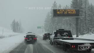 12-24-2024 Soda Springs, CA - Christmas Eve Snowstorm Causes Spinouts on I-80, Snowplows Working