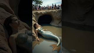 Mermaid Raising Her Babies in a Secret Sea Cave #babygirl #mermaid #shorts #ai