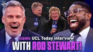 Singer Rod Stewart has Micah & Carragher DYING in Iconic UCL Today Interview!  | CBS Sports Golazo