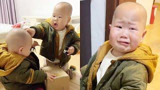 【超萌双胞胎】“一山不容二虎”，就问你怕了没！【西西和柚柚呀】#cutebaby #funny #萌娃 #搞笑