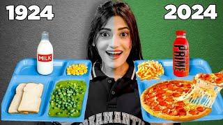 Eating 100 Years Of Food For 24 Hours Challenge | School Lunch | SAMREEN ALI