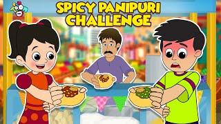 Spicy Panipuri Challenge | Animated English Cartoon | Moral Stories | PunToon Kids