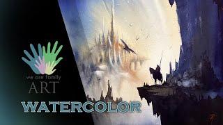 Watercolor speedpaint tutorial, Fantasy Landscape