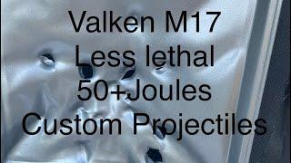 Less Lethal Valken m17 Custom .68 shaped projectile test.