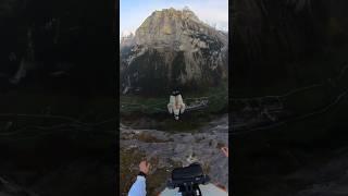 crazy base jump in Lauterbrunnen ️ #mountains #adrenaline #adventure #nature #flying #basejump