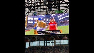 Katherine Gets to Be "Play Ball Kid" at Texas Rangers Game