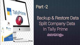 Backup & Restore, Split company Data In Tally Prime Malayalam...!!!