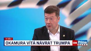 Okamura: Líbí se mi, že Trump nedá Ukrajině ani cent. Jeho vítězství se nám politicky vyplatí