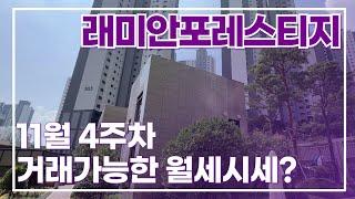 11월4주차) 래미안포레스티지 거래가능한 월세시세입니다.051-555-9982 뉴화림부동산