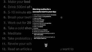 Morning routine for a successful start to your day #shorts #fyp