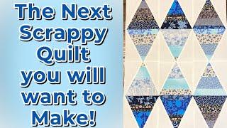 Scrappy Strip Quilt | Fun Gradient Diamond Quilt