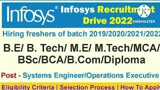 Infosys  Off Campus Drive For 2022 Batch | Infosys Recruitment 2021| Infosys Hiring 2020 2019 Batch