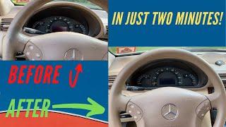 HOW TO PROPERLY CLEAN A LEATHER STEERING WHEEL -  GET RID OF STICKINESS, DIRT, & GRIME! W203