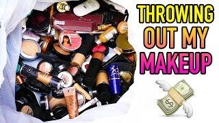CLEANING OUT MY MAKEUP COLLECTION! | Lauren Curtis