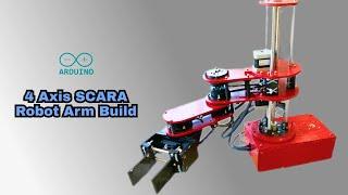 Lil' Red- 4 Axis SCARA Robot Arm Build. Open Source- Arduino/GRBL/3040 CNC/3D Printed