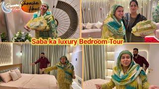 Saba Ibrahim Finally Luxury NEW BEDROOM TOUR️ Ramzan Mubarak Saba ka Jahan vlog @sabaallindiavlog