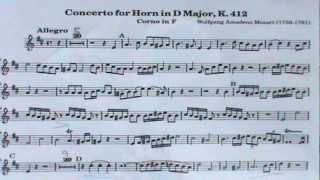 Mozart Horn Concerto No1. Allegro. Tenor Horn and Piano.