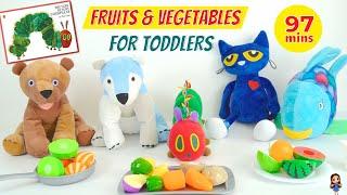 FRUITS and VEGETABLES Name for Kids | Toddler English Vocabulary | The Very Hungry Caterpillar Book