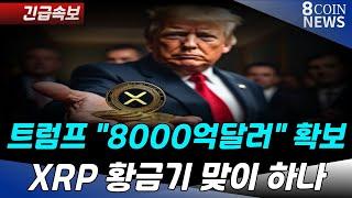 [리플] "긴급속보" 트럼프 미국 8000억 달러 확보 XRP 황금기 맞이 하나