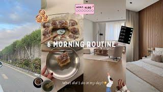 6AM MORNING ROUTINE:الأستيقاظ مبكرًا، روتين الصباح في الشتاء، سينامون روول في اجواء غائمه و ممطرة️