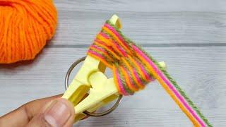 Amazing 3 Beautiful Woolen Yarn Flower making ideas with Cloth Pin | Easy Sewing Hack