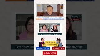 compare - Former Sr. Assoc Justice Antonio Carpio and Pco undersecretary Claire Castro om SolGen