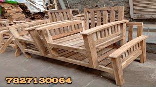 Simple teak wood sofa set || wooden sofa design || simple sofa design || @Amarjeetfurniture