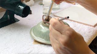 元龍泉窯雙魚折沿洗修復效果Restoration of Yuan Dynasty Celadon Porcelain