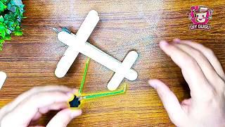 Ice Cream Sticks + Motor = WOW!  #CraftProjects #DIYcrafts #DIY #miniature #plane #fly #easycraft