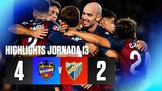 J13 Hightlights del partido Levante UD 4-2 Málaga CF | LaLiga Hypermotion 2024/25