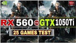 RX 560 4GB vs GTX 1050 Ti 4GB | 25 Games Test