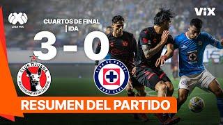 Club Tijuana 3- 0 Cruz Azul | Goles y Resumen | Liga Mx -AP2024 - Cuartos de final - IDA | ViX