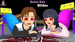 Baby Yuta Mio Haunted's in Extra Exe Slides|| Sakura School Simulator Drama 