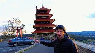 Shaky Drone Footage of the Reading Pagoda and City