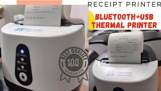 Bluetooth+USB thermal Billing printer | Receipt printer | easy installation & demo | Prezotech