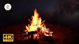 Campfire & Rain at Night | Nature for Sleep, Insomnia, SPA, Relaxing Rain