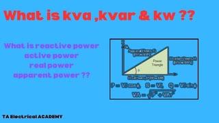 What is kva, kvar, kw ??? Reactive power, active power ? || TA ELECTRICAL ACADEMY