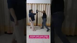 Reverse knife hand strike POWER TEST punching pad